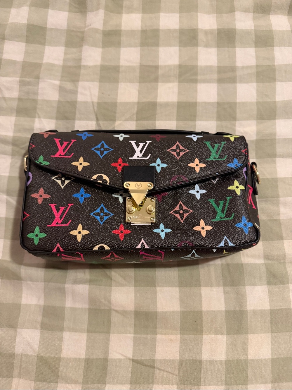 inspired black Multicolor Monogram Pochete Metis Shoulder Bag